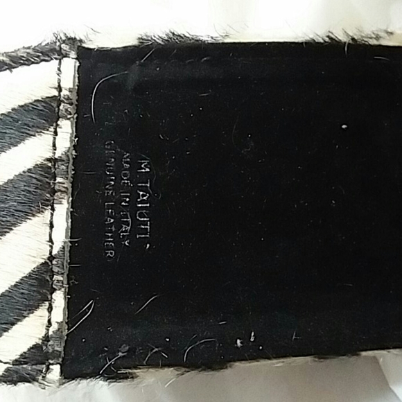 Maurizio Taiuti Luggage Hang Tag Calfhair Zebra Print Italy NWT - Picture 3 of 6